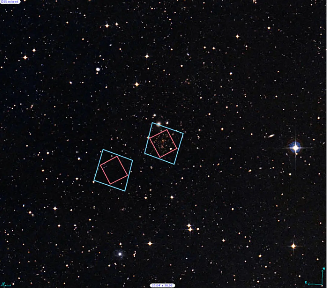 Ubicaciones de las observaciones del Hubble del cúmulo de galaxias Abell 370
