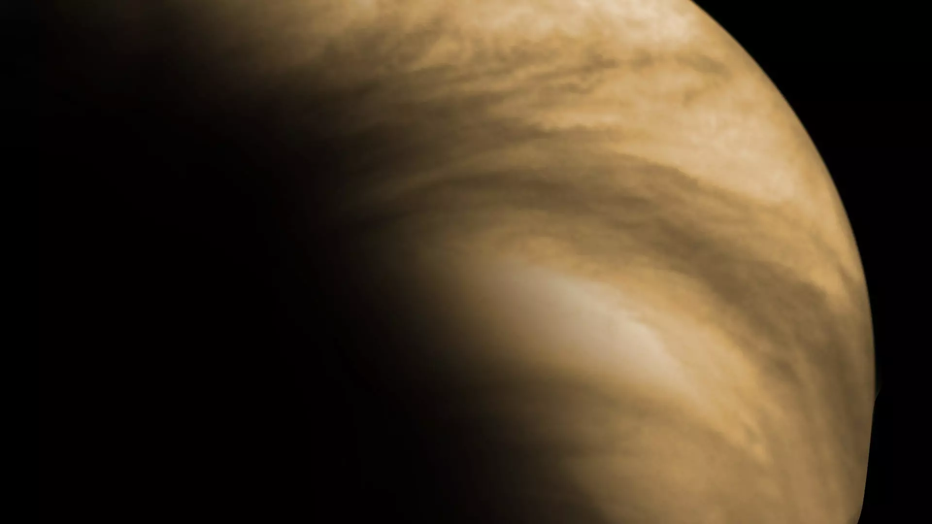 Las nubes ricas en ácido sulfúrico que cubren la superficie del planeta Venus se muestran en esta imagen tomada con luz ultravioleta por el telescopio espacial Hubble.