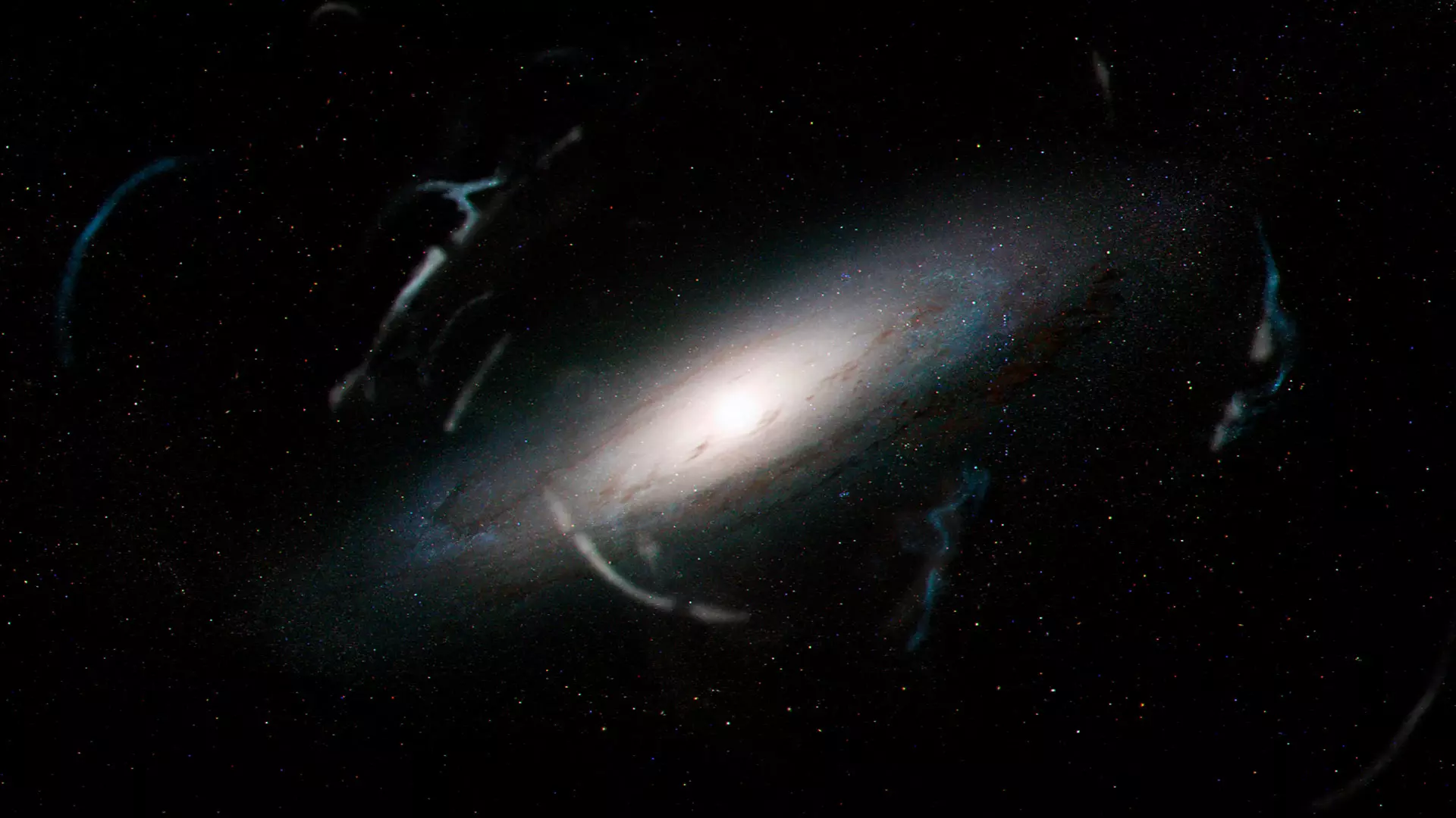 galaxia de Andrómeda, que aparece en la ilustración superior
