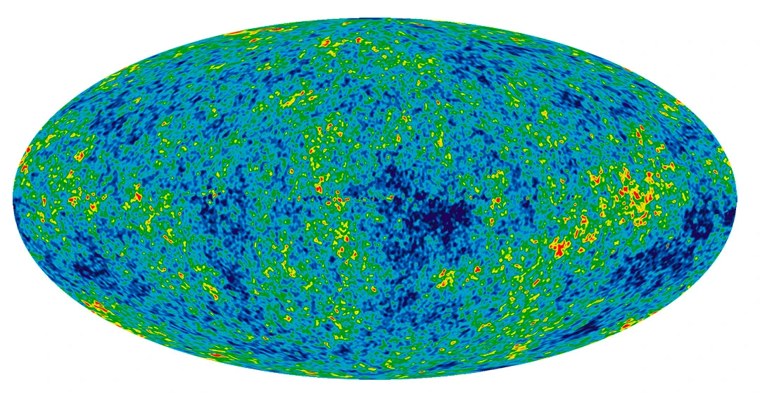 Imagen creada a partir de datos proporcionados por el observatorio Wilkinson de Anisotropía de Microondas (WMAP)